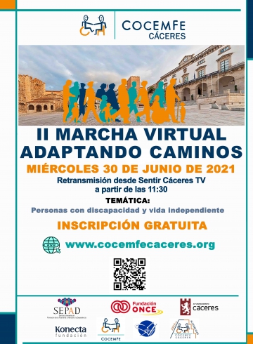 Cartel de la II MARCHA VIRTUAL "ADAPTANDO CAMINOS"